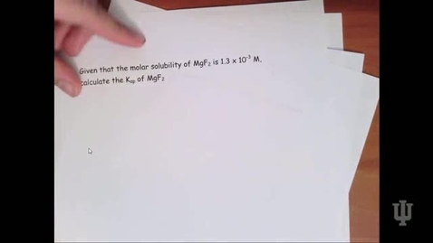 Thumbnail for Ksp and Molar Solubility