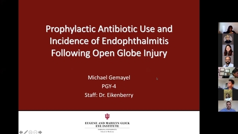 Thumbnail for entry Prophylactic antibiotic use and incidence of endophthalmitis following open globe injury