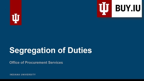 Thumbnail for entry Segregation of Duties