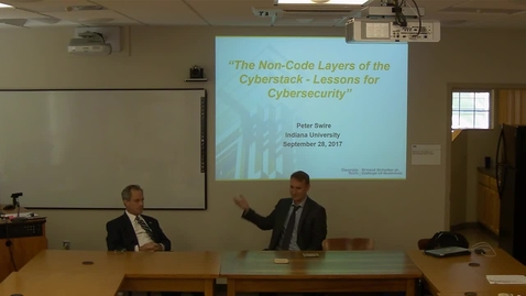 Thumbnail for entry 09/28/2017 Cybersecurity and Internet Governance Speaker Series - Peter Swire: “The Non-Code Aspects of Cybersecurity”