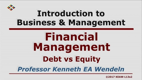 Thumbnail for entry W200 13-2 Debt vs Equity