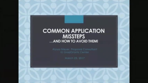 Thumbnail for entry Common Missteps...Common Missteps and How to Avoid Them