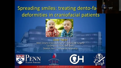 Thumbnail for Peds_GrRds 5/3/2017: &quot;Spreading Smiles: The importance of appearance in the craniofacial population&quot; Jesse A. Taylor, MD, FACS