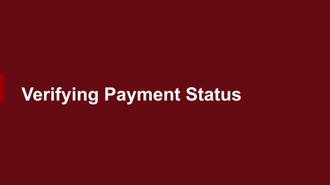 Thumbnail for entry Verifying Payment Status