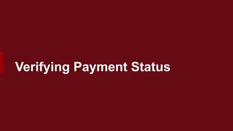 Thumbnail for Verifying Payment Status