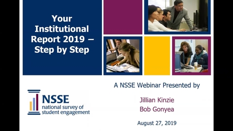 Thumbnail for entry Your NSSE Institutional Report 2019: STEP BY STEP