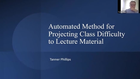 Thumbnail for entry Automated Methods for Projecting Class Difficulty Onto Lecture Material