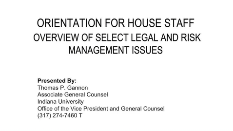 Thumbnail for Legal and Risk Management