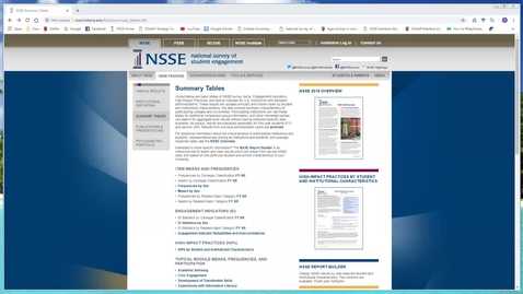 Thumbnail for An Overview of the NSSE Summary Tables