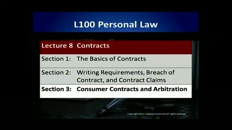 Thumbnail for L100 08-3 Consumer Contracts &amp; Arbitration