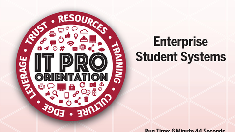 Thumbnail for entry Enterprise Student Systems