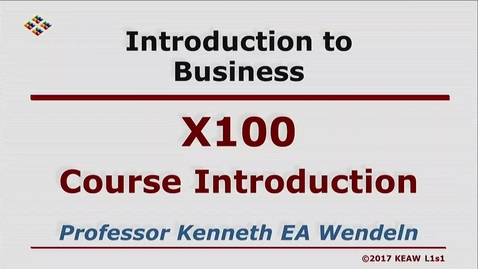 Thumbnail for X100 00 Course Introduction