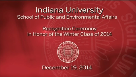 Thumbnail for SPEA Winter Commencement Recognition