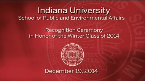 Thumbnail for entry SPEA Winter Commencement Recognition