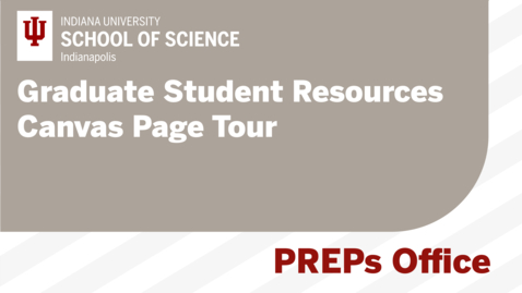 Thumbnail for Overview: Graduate Student Resources Canvas Site