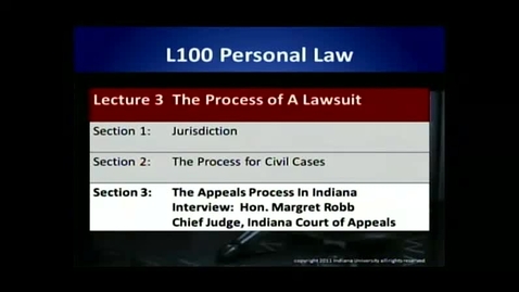 Thumbnail for entry L100 03-3 The Appeals Process in Indiana