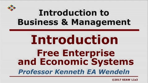 Thumbnail for X100 01-3 Free Enterprise and Economic Systems