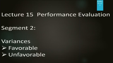 Thumbnail for entry A186 15-2: Performance Evaluation