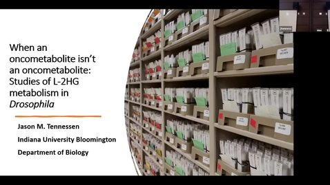 Thumbnail for entry IUSCCC Seminar 11/9/2023: “When an oncometabolite isn't an oncometabolite: studies of L-2-hydroxyglutarate in Drosophila” Jason Tennessen, PhD Associate Professor, Department of Biology, Indiana University at Bloomington