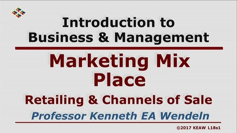 Thumbnail for X100 18-1 Retailing &amp; Channels of Sale