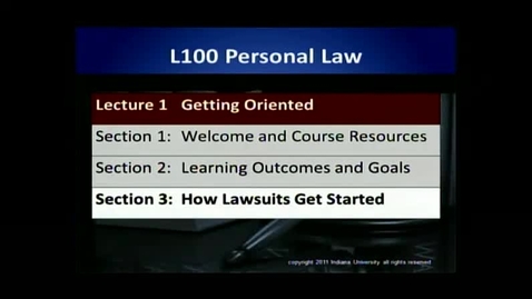Thumbnail for L100 01-3 How Lawsuits Get Started