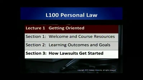 Thumbnail for entry L100 01-3 How Lawsuits Get Started