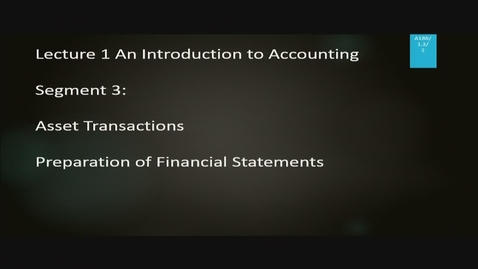 Thumbnail for A186 01-3 An Introduction to Accounting