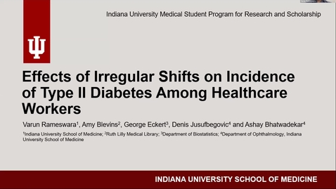 Thumbnail for entry Effects of irrgular shifts on incidence of Type II diabetes among healthcare workers