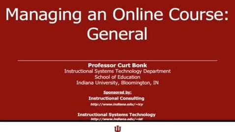 Thumbnail for entry V-PORTAL: Managing an Online Course