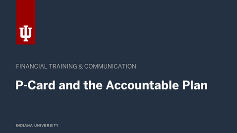 Thumbnail for P-Card Accountable Plan Changes