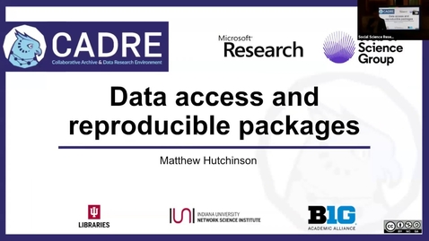Thumbnail for entry CADRE: A one-stop shop for scholarly data access, sharing, and reproducible computation