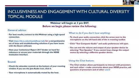 Thumbnail for entry Introducing the Inclusiveness and Engagement with Cultural Diversity Topical Module