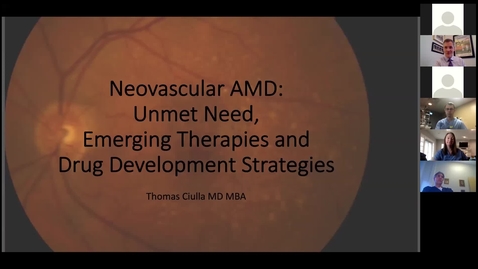 Thumbnail for entry Neovascular AMD: Unmet Need, Emerging Therapies and Drug Development Strategies