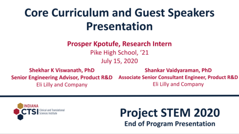 Thumbnail for entry Prosper Kpotufe Curriculum Presentation