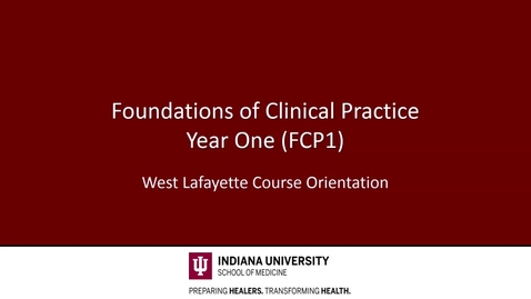 Thumbnail for IUSM WL - FCP1 - Course Intro - 170821 - Keller