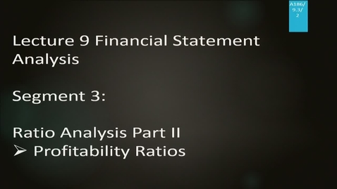 Thumbnail for entry A186 09-3 Financial Statement Analysis