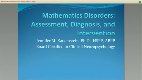 Thumbnail for Mathematics Disorders: Assessment, Diagnosis, and Intervention