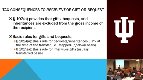 Thumbnail for 2017.09.05.0825 - 2769 B6250 Introduction to Income Tax - Guest Speaker Joseph Dugan
