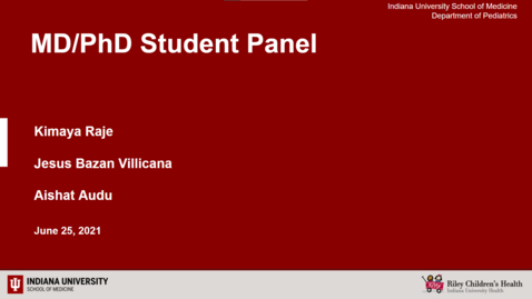Thumbnail for MD/PhD Student Panel