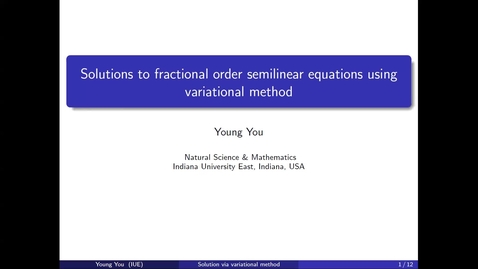 Thumbnail for A solution to a fractional order semilinear equation using variational method