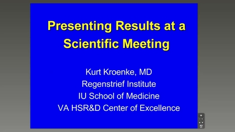 Thumbnail for Scientific Presentations, Kurt Kroenke, MD