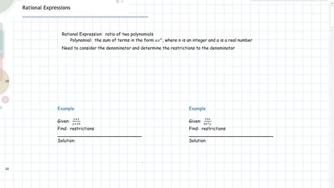 Thumbnail for M123 R6 Rational Expressions Intro