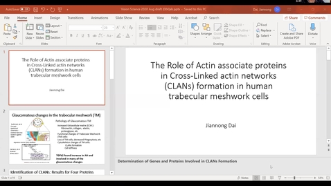 Thumbnail for entry The Role of Actin associate proteins in Cross-Linked Actin Networks (CLANs) formation in human trabecular meshwork cells