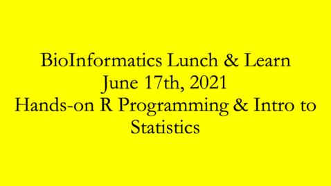 Thumbnail for Hands-on R Programming &amp; Intro to Stats