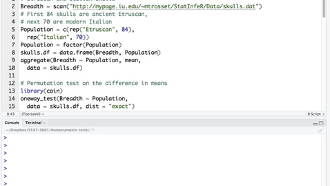 Thumbnail for Two-sample example: Etruscan skulls