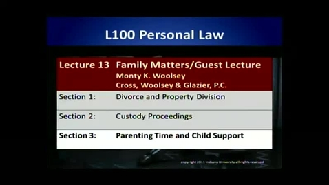 Thumbnail for L100 13-3 Parenting Time and Child Support
