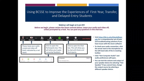 Thumbnail for entry Overview of BCSSE 2019 Updates