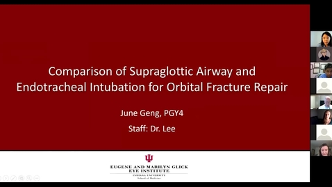 Thumbnail for entry Comparison of supraglottic airway and endotrahceal intubation for orbital fracture repair