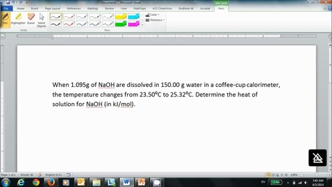 Thumbnail for Example Calculation Involving Calorimetry