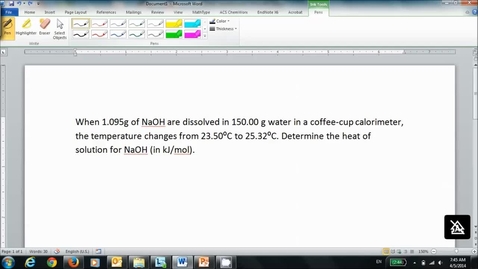 Thumbnail for entry Example Calculation Involving Calorimetry